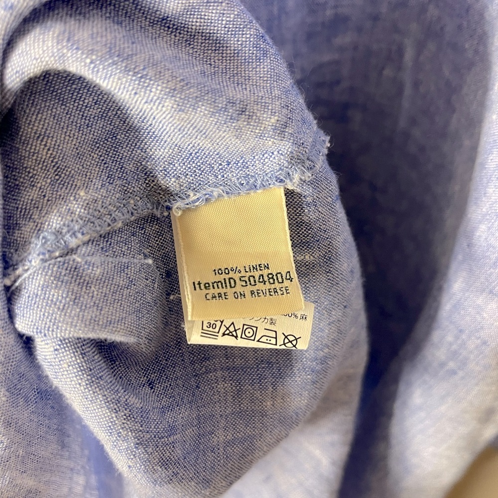 LL Bean Women's Premium Washable Linen Shirt, Splitneck Tunic Long-Sleeve Sz 3X - Picture 4 of 6